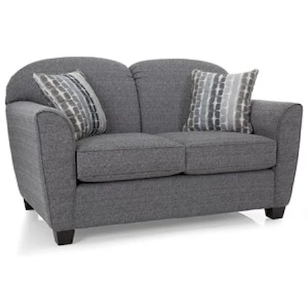 Contemporary Loveseat with Flared Track Arms